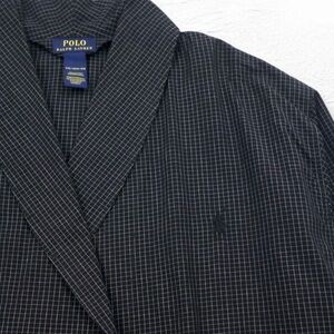 Polo Ralph Lauren Robe Mens S Black Pony Check Pocket Cotton NWT  NO BELT!